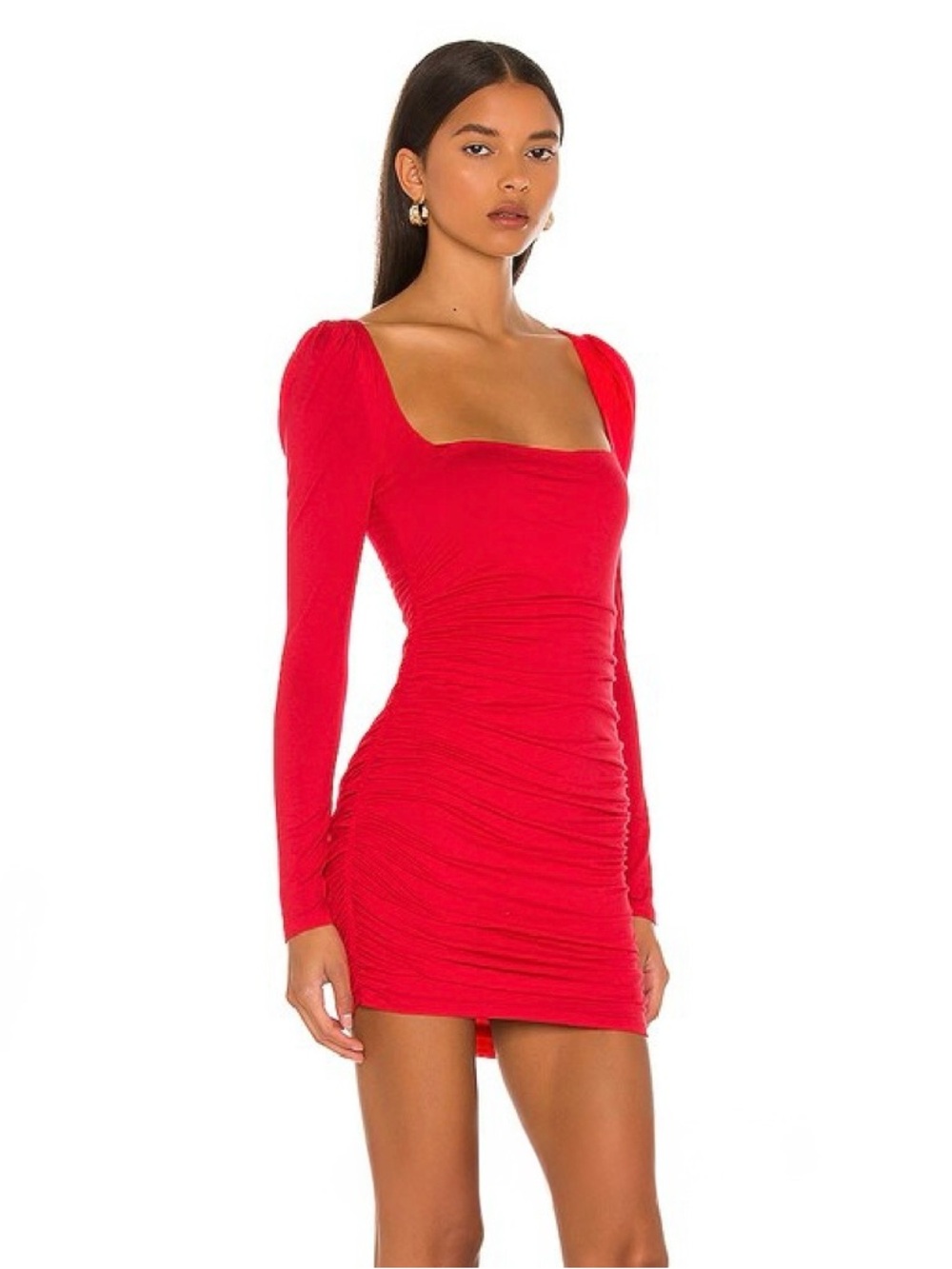 REVOLVE LOVERS + FRIENDS Benae Red Ruched Mini Dress